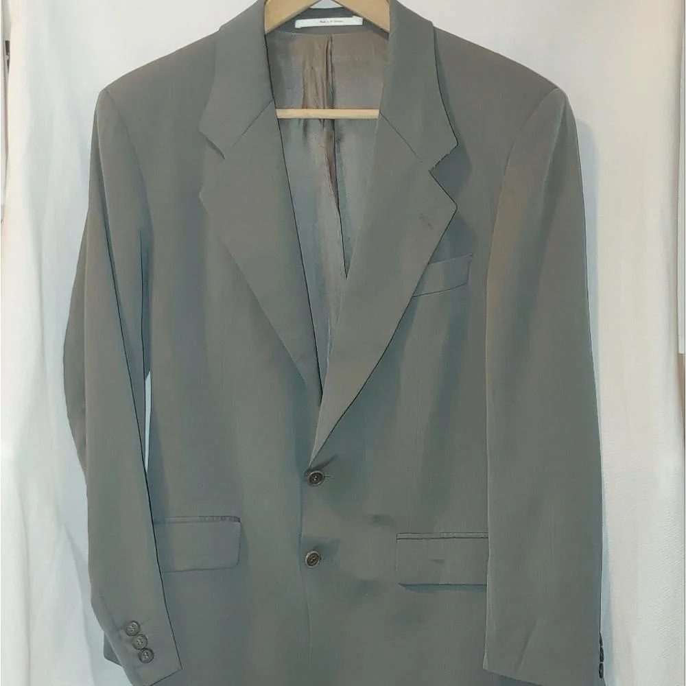 Hugo Boss Vintage Blazer Sport Jacket Coat Gray Wool Blend Two Button est‎ 40R